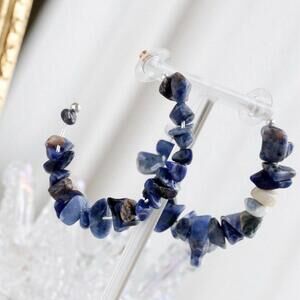 Anthropologie Stone Hoop Earrings